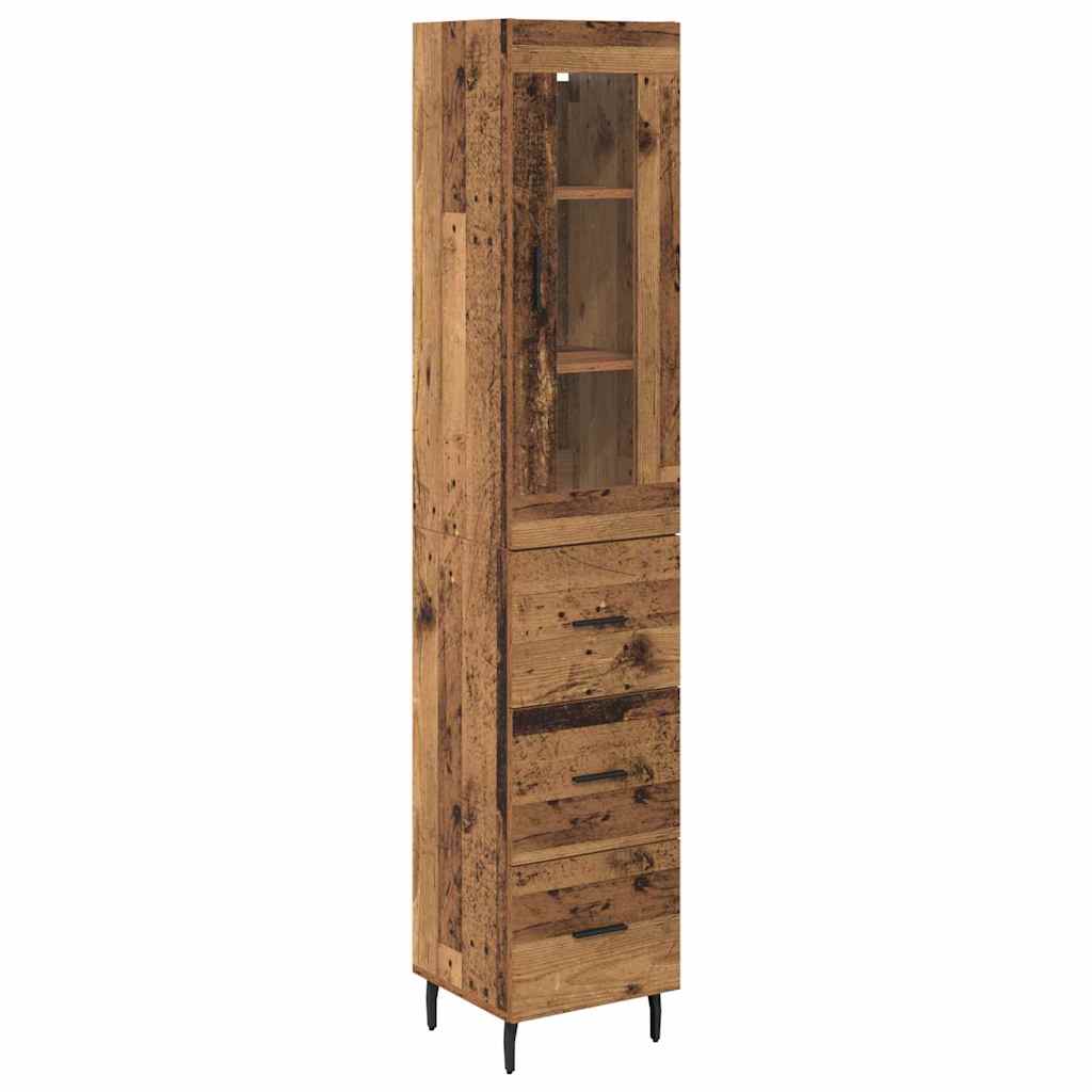 Highboard Reclaimed Wood 34.5 X 34 X 180 Cm Particle Board