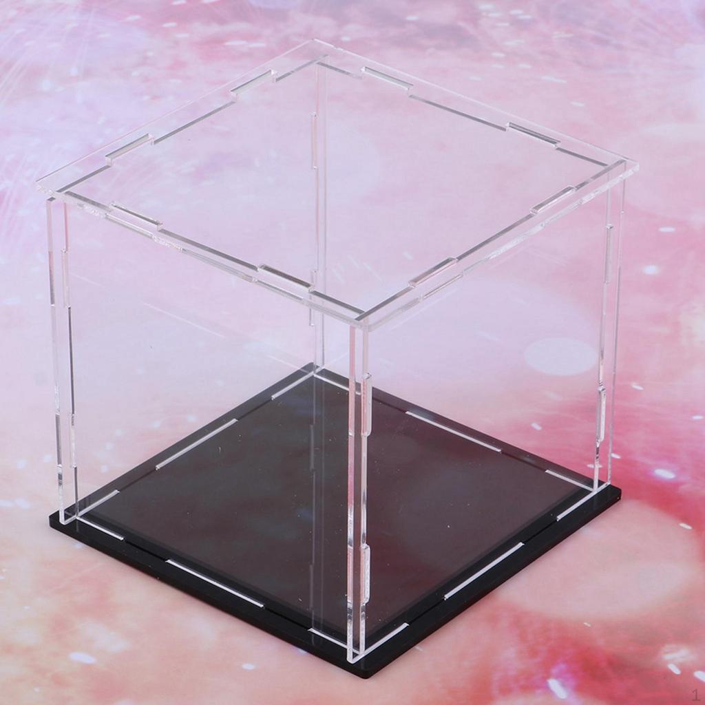 Acrylic Display Case Showcase Dustproof Holder Box for Doll Sculpture Jewellery Toy