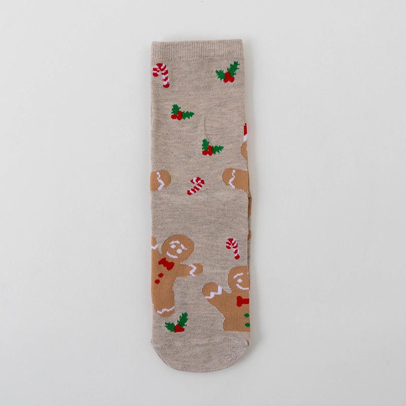 Christmas Socks, Santa Claus, Reindeer, Snowman, Gingerbread, Human Tube, Women's Socks, Cotton Cartoon, Autumn and Winter