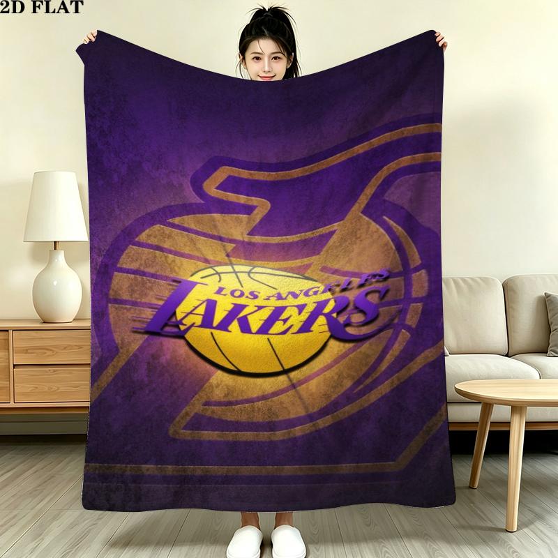 Los Angeles Lakers Print Flannel Blanket, High quality Comfortable for All Seasons, Home Decor, Warmth and Comfort, Perfect for Christmas Gifts
