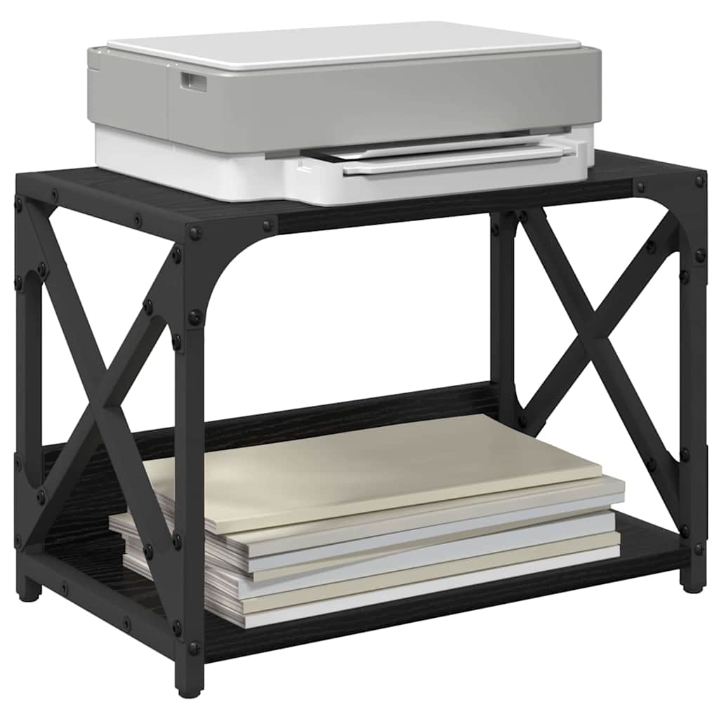 Printer Stand Black Oak Effect 44 x 26 x 31.5 cm