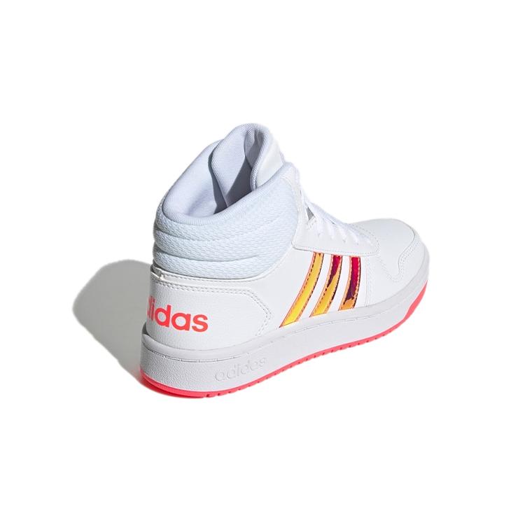 Adidas Hoops 2.0 Mid Signal White Pink Kids FW7610