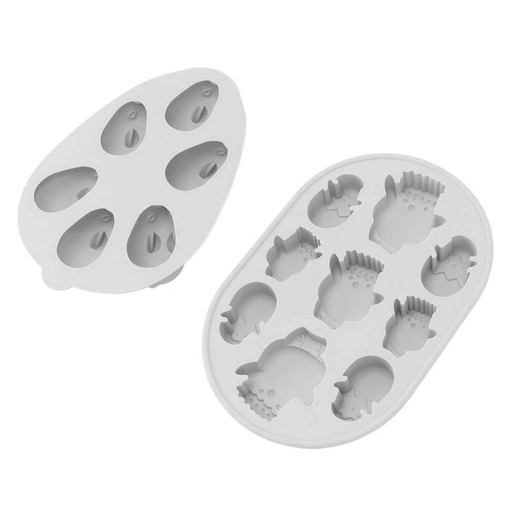 2Pcs Silicone Baking Mold Bunny Chick Style Food Grade Silicone Easy Release Chocolate Molds for