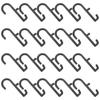 20Pcs Plastic Pegboard J Hooks Black Heavy Duty Fits 0.6x0.2inch Hole Craft Storage Hooks Kitchen Wall Organizer Display