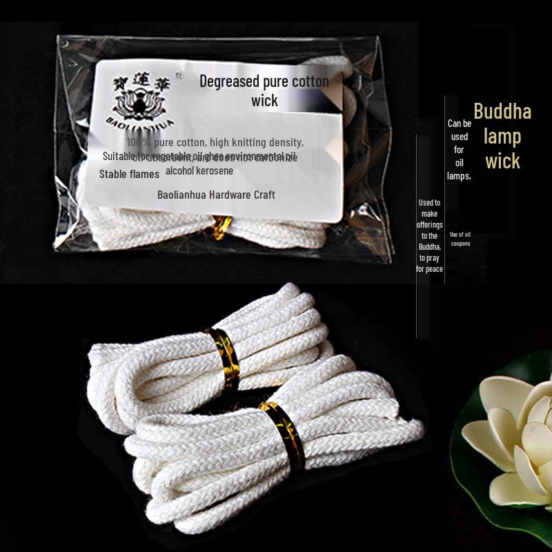 Eco-Friendly Pure Cotton Wick for Buddha Lamps