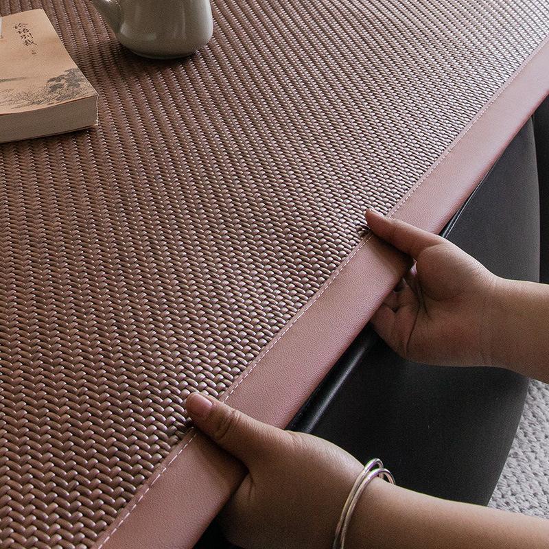 Cool Straight-Row Leather Sofa Cushion  New Light Luxury High-End Summer Seat Cushion Non-Slip Leather Sofa Cover Mat