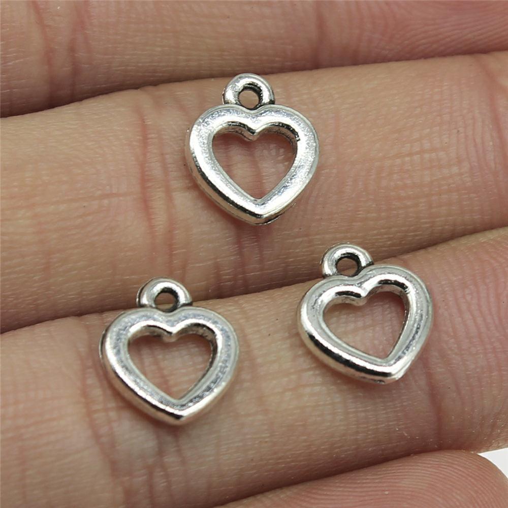 20pcs Hearts Charms Antique Silver Color Small Heart Charms Jewelry DIY Heart Charms For Bracelet Making