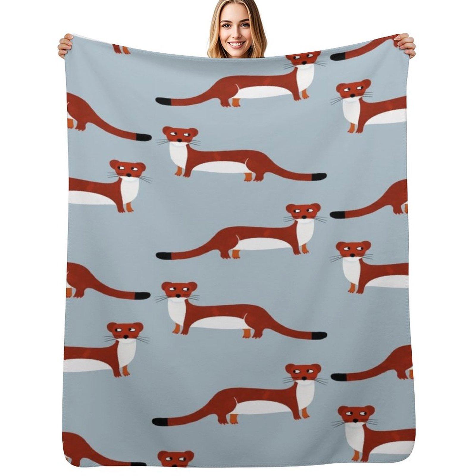

Weasel Throw Blanket Stain Resistant Cozy Warm Blanket 102x76cm(40x30in)