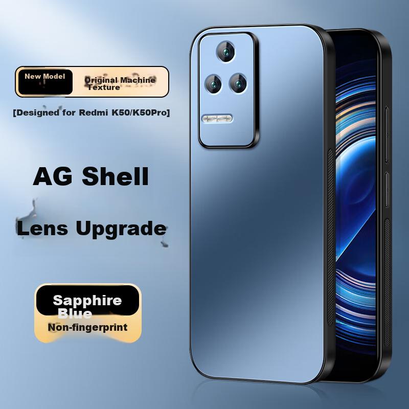 Redmi K50 Phone Case, Xiaomi K50 Pro Protective Cover, AG Frosted Lens Full Protection Soft Shockproof Redmi Simple Stylen Outer Case Sapphire Blue