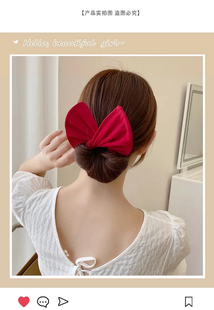 Women's Bow-shaped Hairpin Device Sweet and Lovely Hairpin Fast Hair Bun Hair Styling Tools Braid Hair Accessories