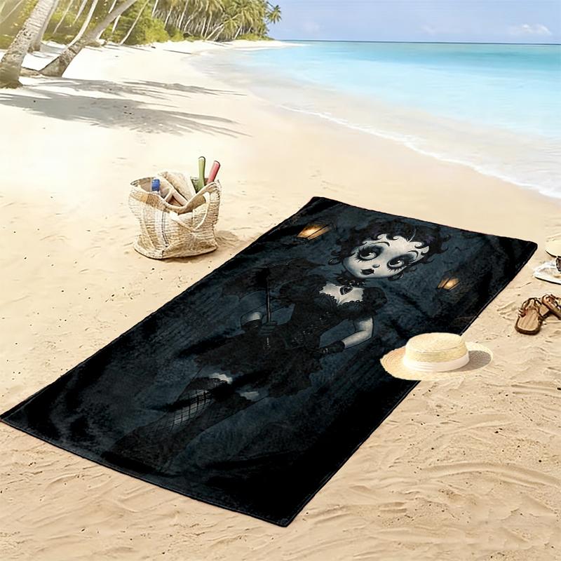 Betty Boop Beach Towel Suitable for Various Scenarios Such As Kitchen, Bathroom and Beach Swimming