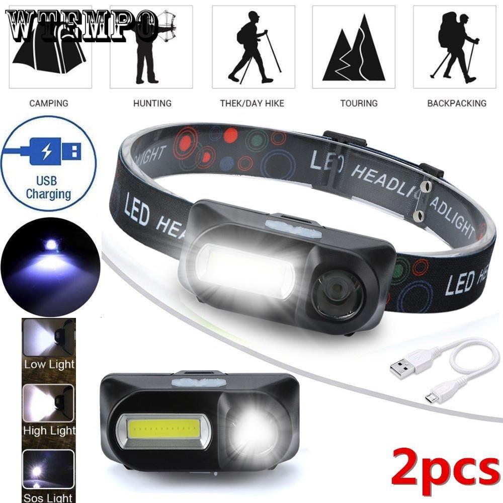 COB Headlights USB Charging Headlights Outdoor Lighting Work Lights Plastic Headlights Night Fishing Lights