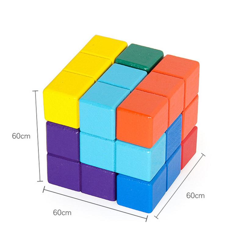 Puzzle din lemn Cărămidă de construcție Pazel pentru copii Cub băiat de 3 ani Puzle de construcție Puzzle 3D din lemn Puzle 3 ani Joc educațional pentru copii