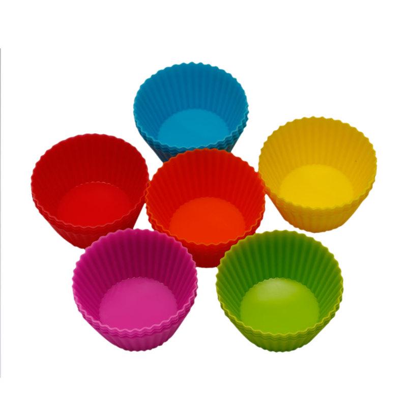Lingstar 24-Pack Reusable Silicone Baking Cups Cupcake Liners - Muffin Cups Cake Molds