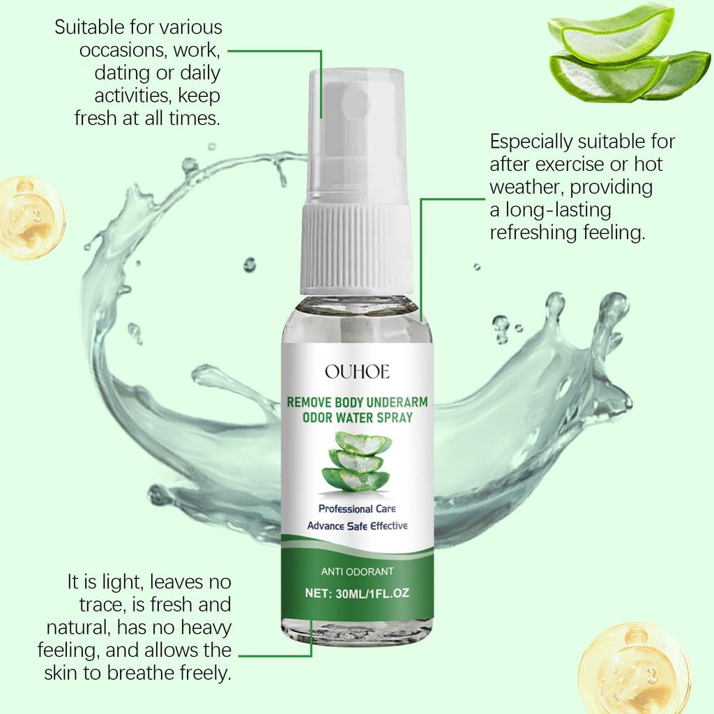 Refreshing Ouhoe Aloe Vera Underarm Spray Hydrating Moisturizing Scented Body Care For All Skin Types