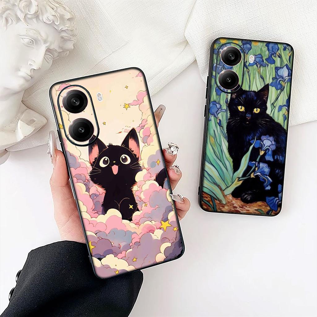 Cartoon Kitten Cat Wallpaper Phone Cover for Xiaomi Redmi Note 12 11 10 A3 Pro 10A 10C 12C Note12 5G Protective Case