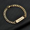 Einfaches personalisiertes Namenslogo Text Herren 18 Karat Gold PVD Edelstahl ID Leere Stange Armband Schmuck Länge 20cm/20cm+5cm
