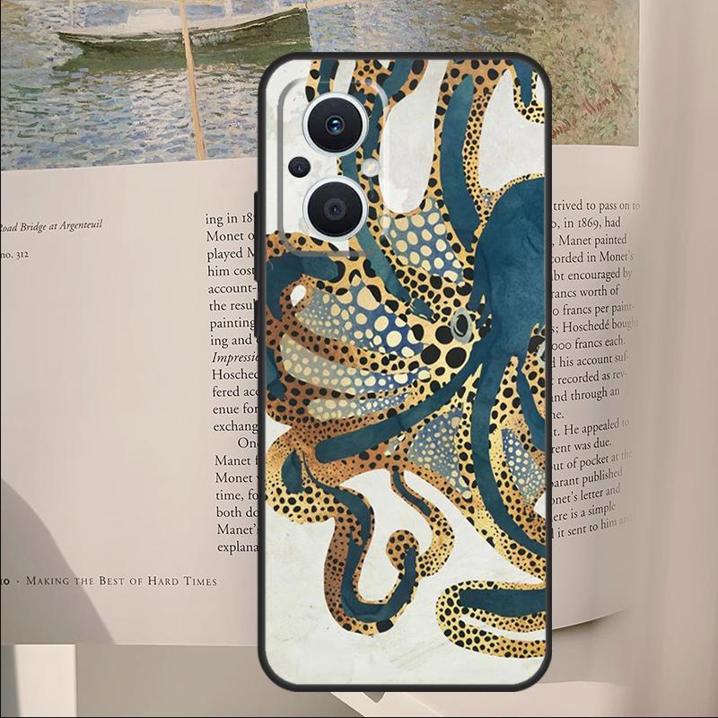 Octopus Walking Cover For OPPO Reno 11F 12F 13F 14F 10 11 12 13 14 Pro 7 8 Lite OPPO Find X6 X8 X9 Pro Case