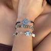 3Pcs Vintage Glass Beads Bracelet Set for Women Bohemian Sun Butterfly Mushroom Flower Charm Bracelet 2026 Trend Female Jewelry