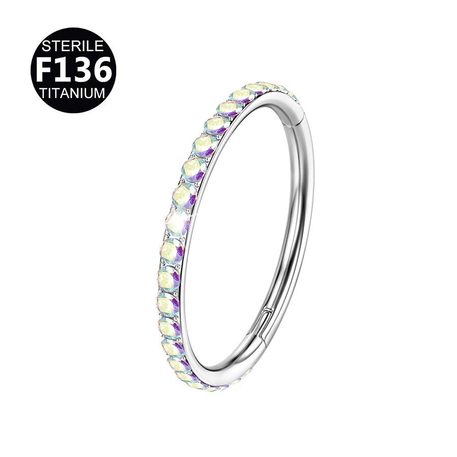 Titanium Rhinestone Nose Ring/Earring (6-12mm)