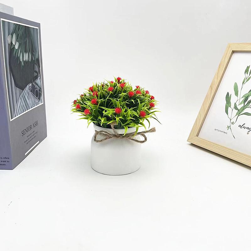 Gypsophila Plastic Paniculata L Potted Plant Bonsai With Roped Bow Wedding Decor