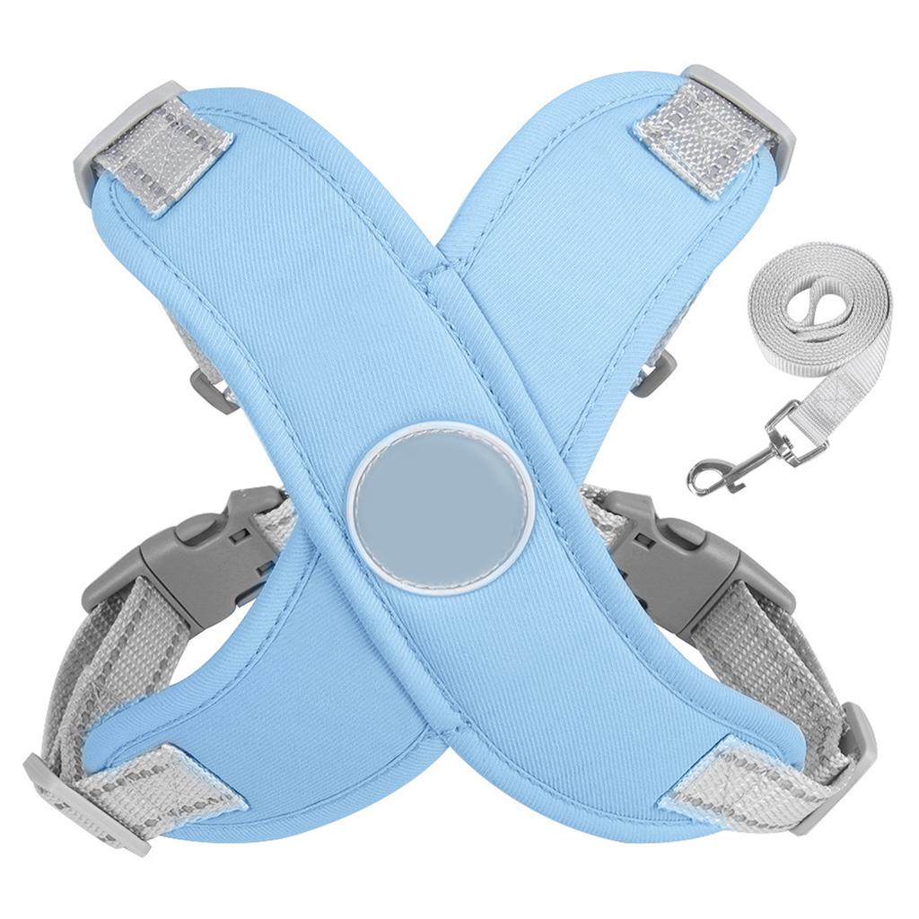 Dog Harness Leash Reflective Soft Padded Adjustable Choking Prevention Pet Vest Leash for Walking