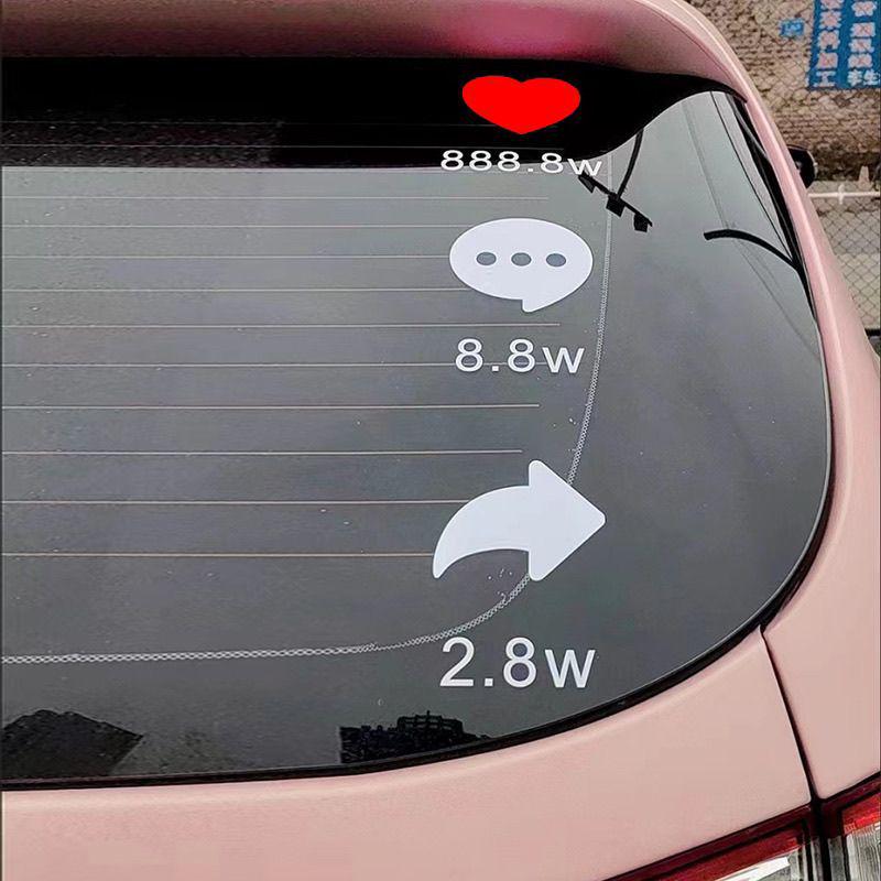 Creative Douyin Little Red Heart Car Rear Windshield Decorative Sticker