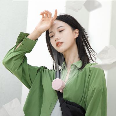 Hanging Neck Waist Fan Portable Electric Air Cooling Fan USB Charging Mini Air Conditioning Fan 900mAh for Outdoor Home Working