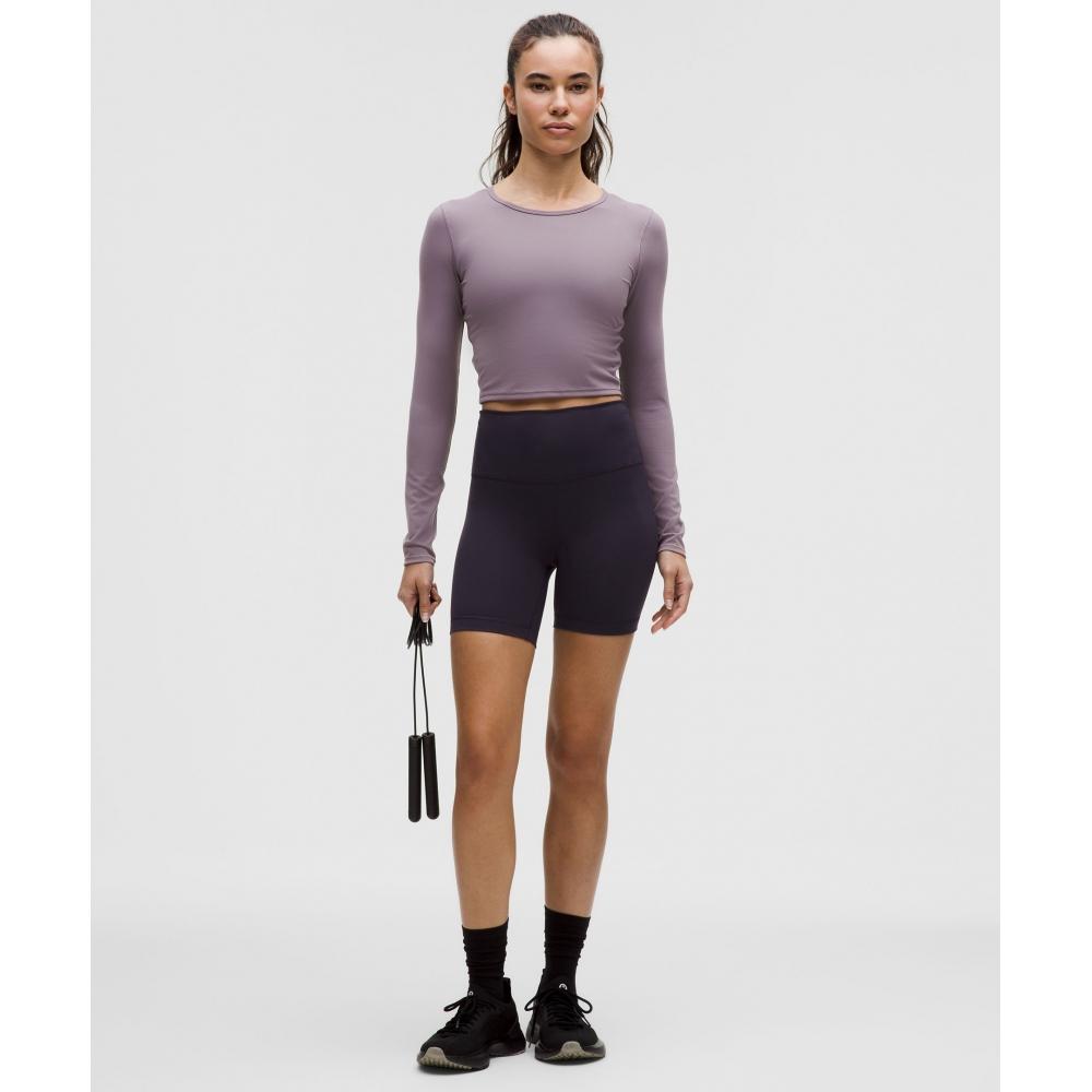 Lululemon Wunder Train Cropped Long Sleeve Shirt Dusky Lavender
