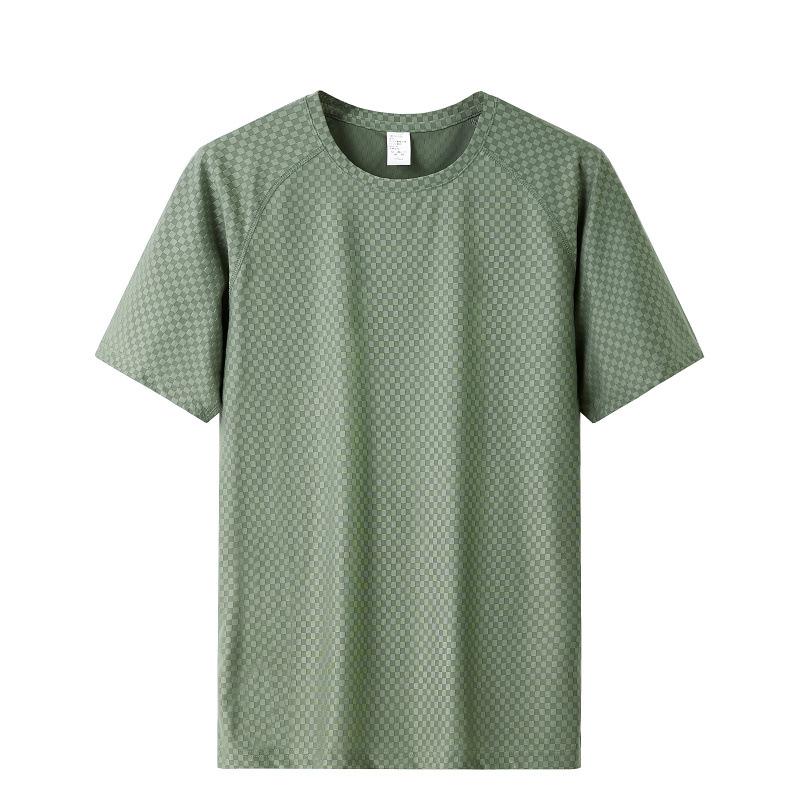 Sports Men's T-shirt Round Neck Ice Silk Short Sleeved T-shirt Men's Casual Plus Half Sleeve Comfortable