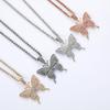 Women Butterfly Necklace with Full Diamond Pendant Choker
