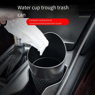 Portable Auto Car Garbage Can Car Trash Can Silicone Water Cup Slot Storage Dust Case Holder Rubbish Bin Auto Organizer Box