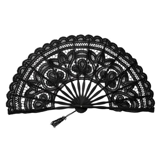 Vintage-Faltfächer aus Spitze, tragbar, Sommerblumenspitze, Handfächer, Dekoration, Tanz-Performance-Requisiten, Party-Kostüm-Zubehör