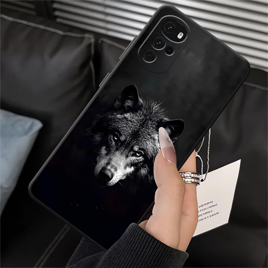 Phone Cover Case for Motorola Moto G32 G60s G52 G50 G71 G51 G73 G53 G30 G22 Edge40 Edge 20 Pro 30 Lite Cool Cartoon Wolf