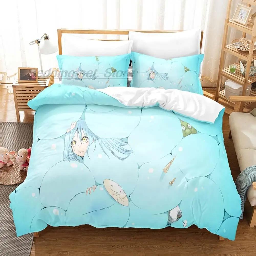 Ten Czas Kiedy Odrodziłem się jako Śluz Pościel Zestaw Pojedynczy Bliźniak Pełny Queen King Size Zestaw do Łóżka Aldult Dzieci Druk 3D Anime Kreskówka