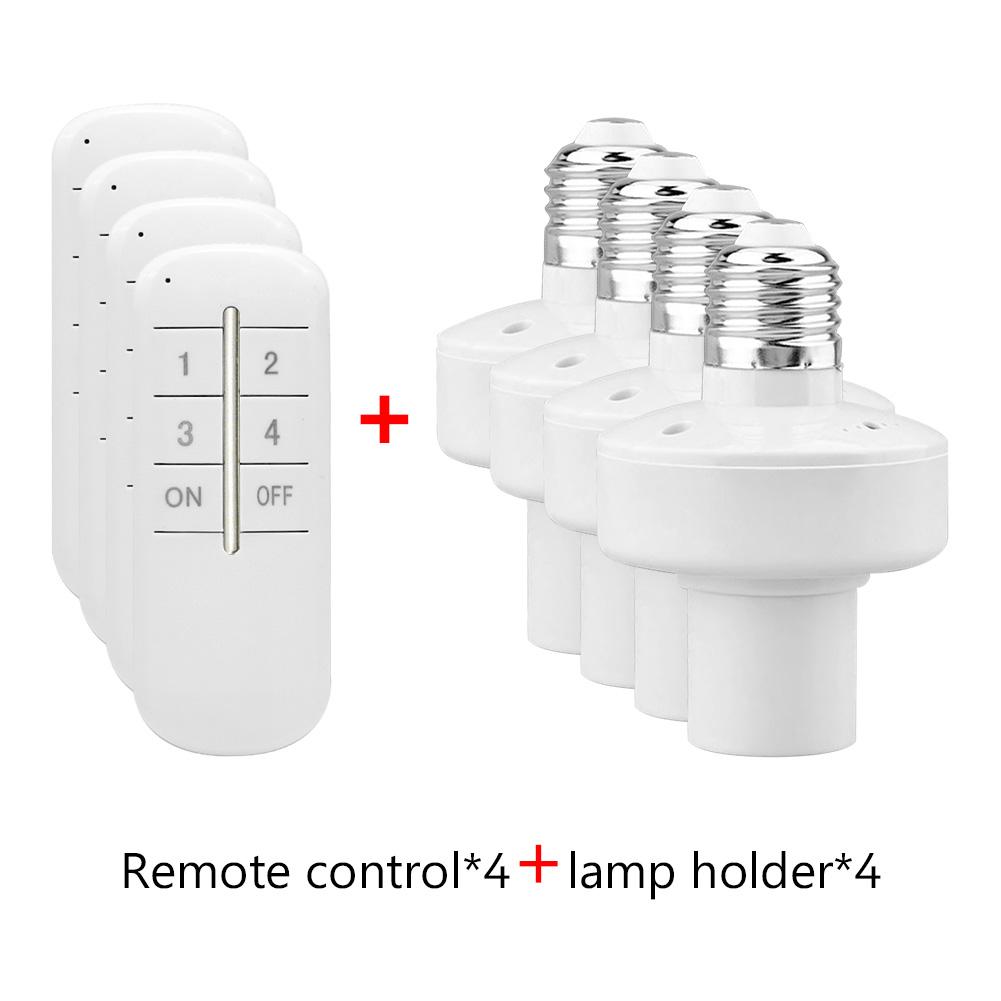 Wireless Remote Control E27 Light Socket Lamp Holder 20M Range For LED Bulbs Lamp Socket Wireless Light Switch Kit AC180-250V