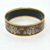 HERMES Emilel GM tiger bracelet Bangle Cloisonne Brown/Gold