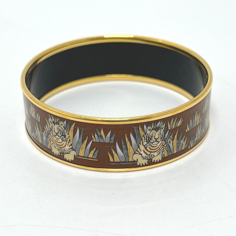 Hermes Emilel GM Tiger Armreif Cloisonné Braun/Gold