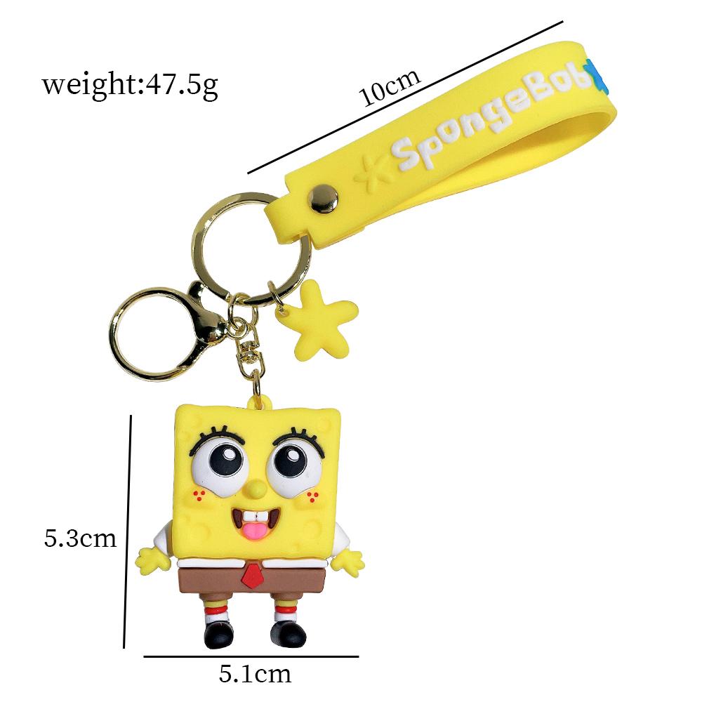 Anime Spongebob Squarepants Keychain Patrick Star Krabs Gary Sandy Kawaii Toys keychain Christmas gift bag Birthday Gift For Kid