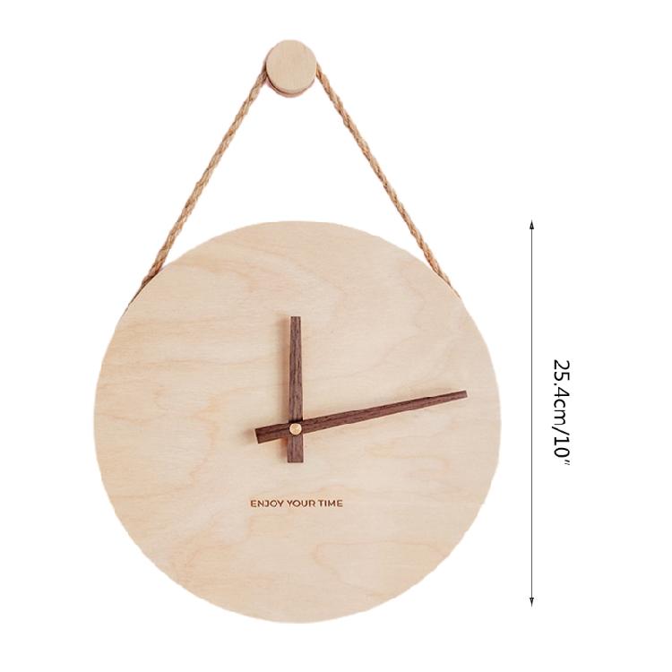 Simple Design Wooden Nordic Sling Wall Clock for Creative Home Living Room Decor