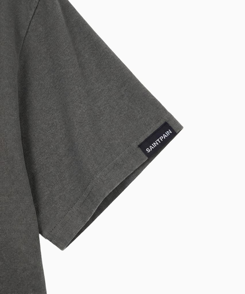 SAINTPAIN Sp Lettering Maria Short Sleeve T-Shirt Charcoal