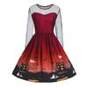 Cross-border Women's Halloween Dress Halloween Witch Character Cos Dress Lace Print Dress