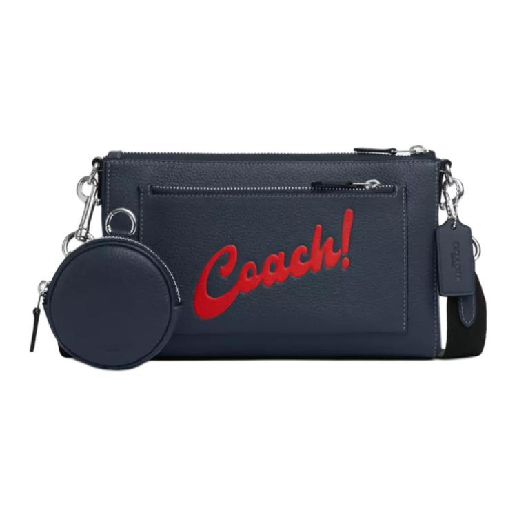 

Coach Holden 25 Logo Zipper Closure Pebbled Leather And Smooth Calfskin Shoulder Crossbody Bag Medium Men bags Denim-Blue CU159-SDERD Basic Set (Bag+Dust Bag)