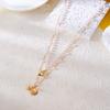 Boho Double Layer Imitation Pearl Shell Starfish Necklace for Women Beach Pendant Short Choker Neck Chain Jewelry Accessory