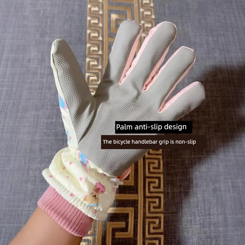 Women's Winter Ski Gloves with Touch Screen Capability, Fleece-Lined, Thickened, Warm, Cold-Proof, Windproof, Waterproof, Motorcycle Riding Gloves