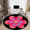 1pc Floral Design Office Round Area Rug,  Mat Suitable For Office, Under Office Chairs Bedroom Living Room Home Decor, Room Deco