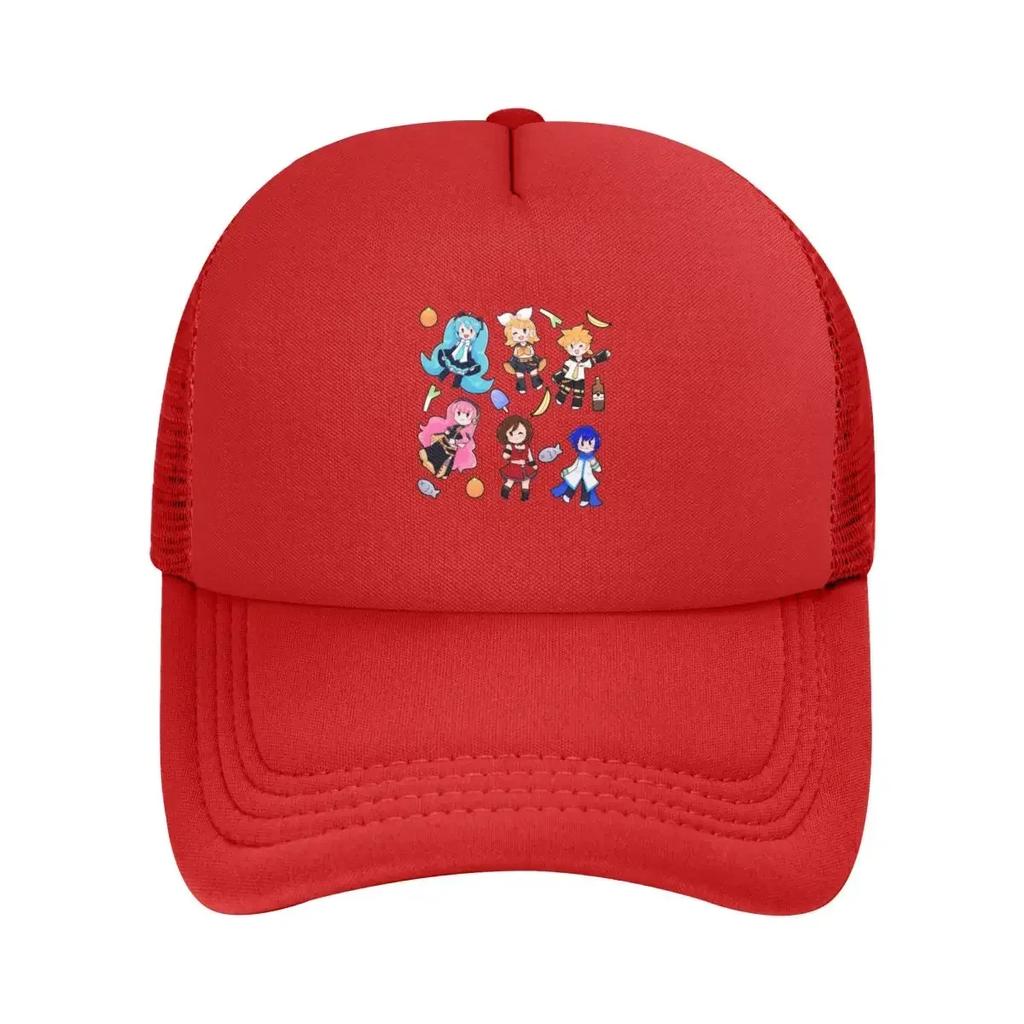 Vocaloid Chibi Chaos! Miku Mesh Baseball Caps Snapback Fashion Baseball Hats Breathable Casquette Outdoor For Unisex's And Women's
