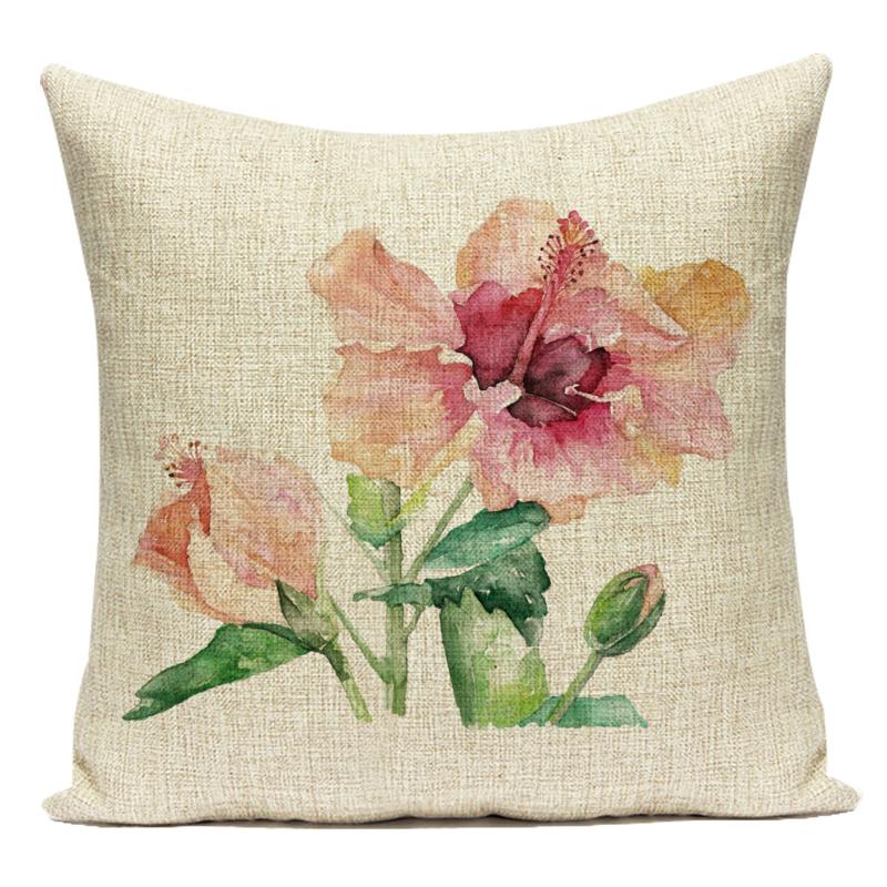 Flowers Plant Animals Whale Cats Horse Owl Decorative Pillows Polyester Cushion Cover for Sofa Home Living Room Almofadas