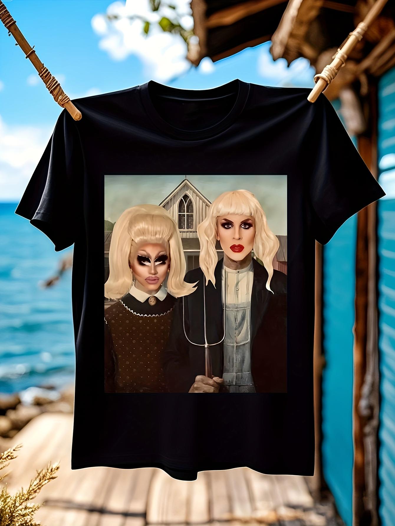 Big Tall Trixie Katya Artwork Graphic Tshirt Graphic Tshi... XL