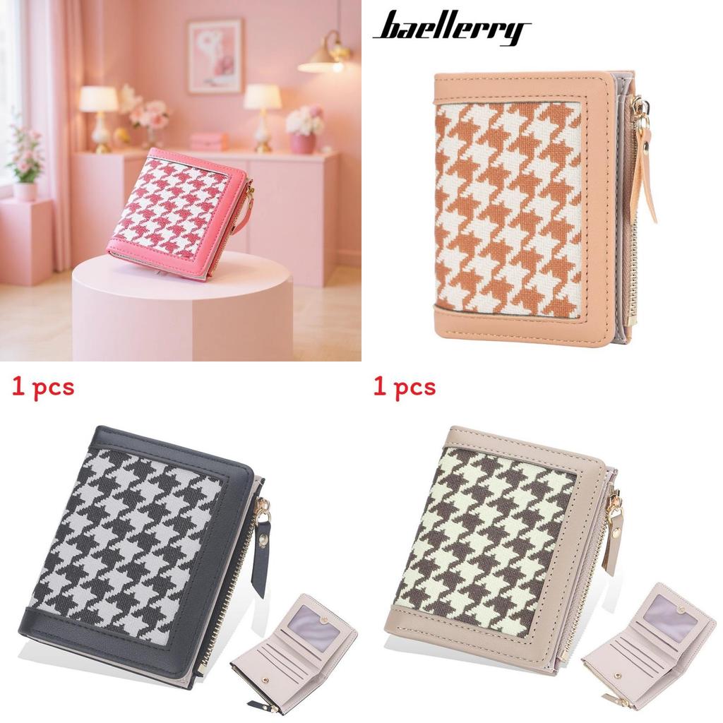 Simple Thousand Bird Pattern Women Casual Square Short Wallet For Daily Use
